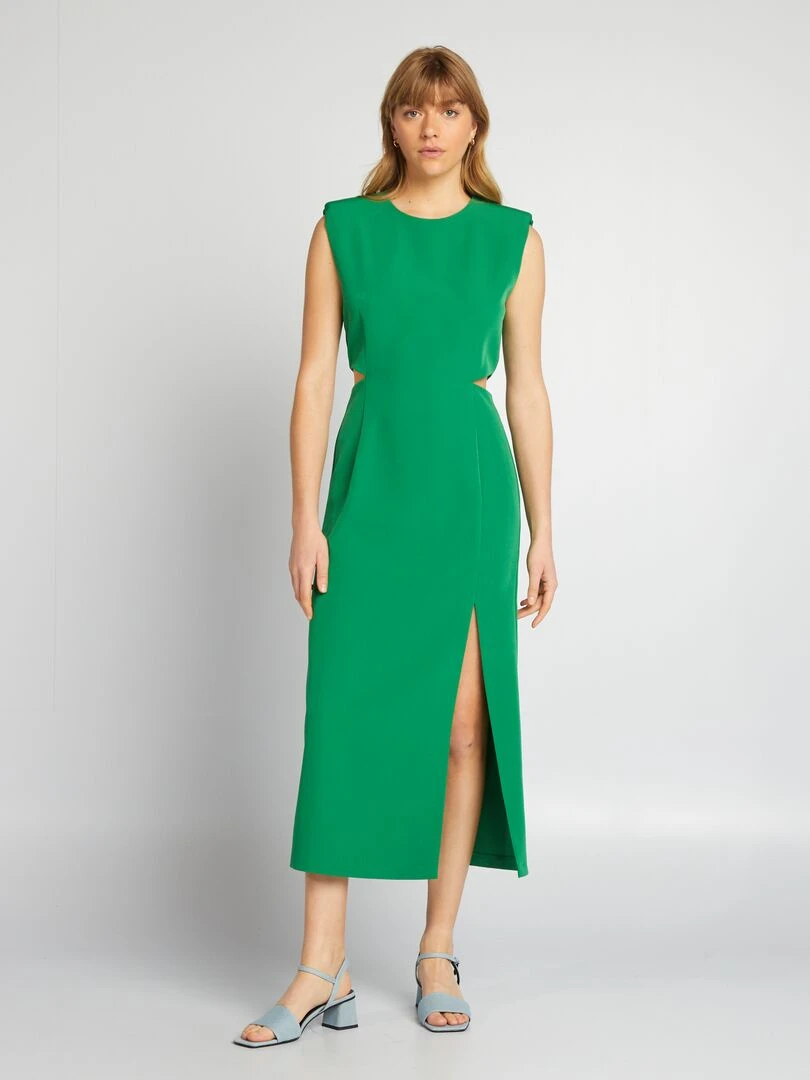 Robe longue à ouvertures   vert