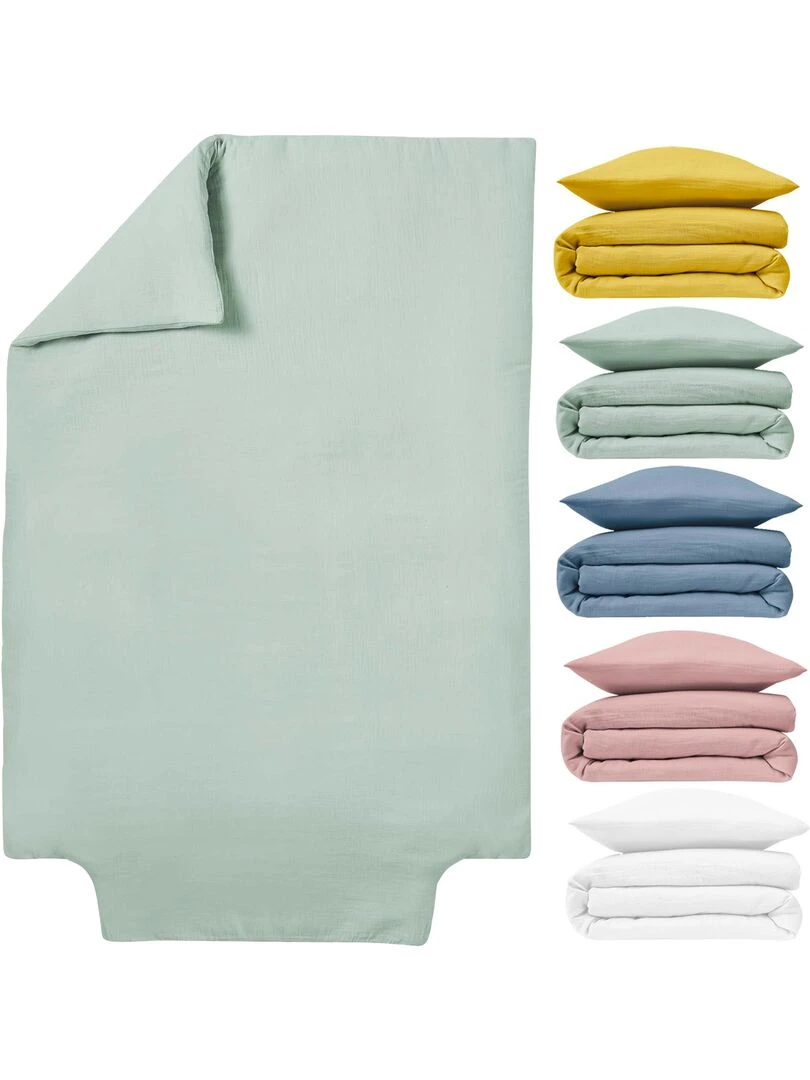 Housse de couette gaze de coton 'Le Lit de Mon Bébé' Vert émeraude
