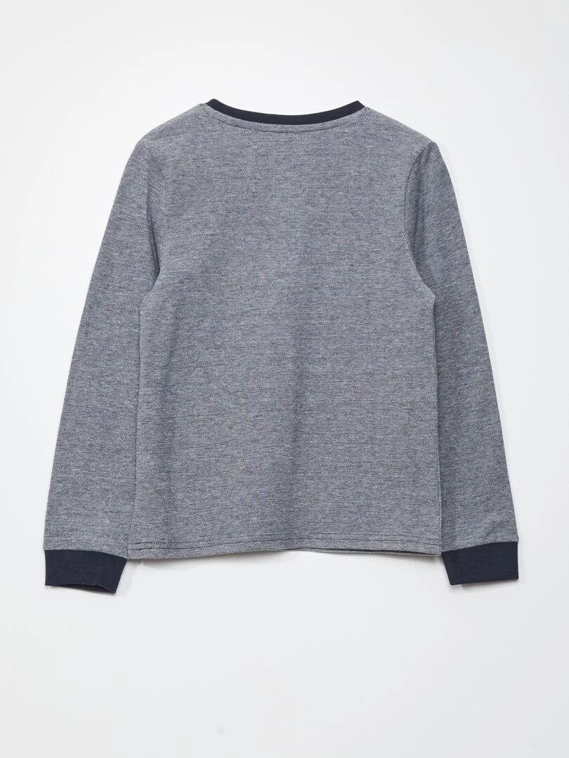 T shirt en piqué de coton   Bleu