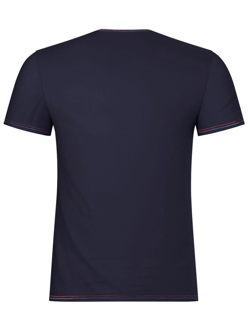 Tee shirt col V homme Fait en France   Bleu marine