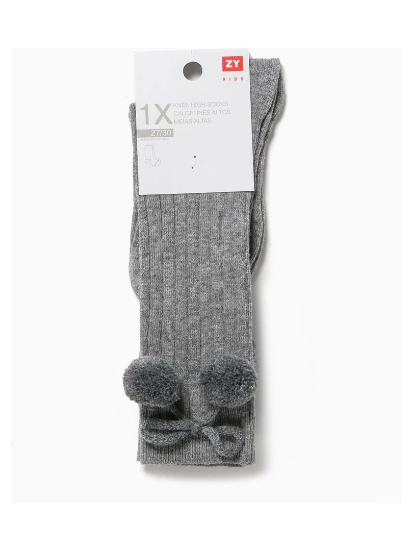 Chaussettes hautes essential line 'Zippy'   Gris foncé