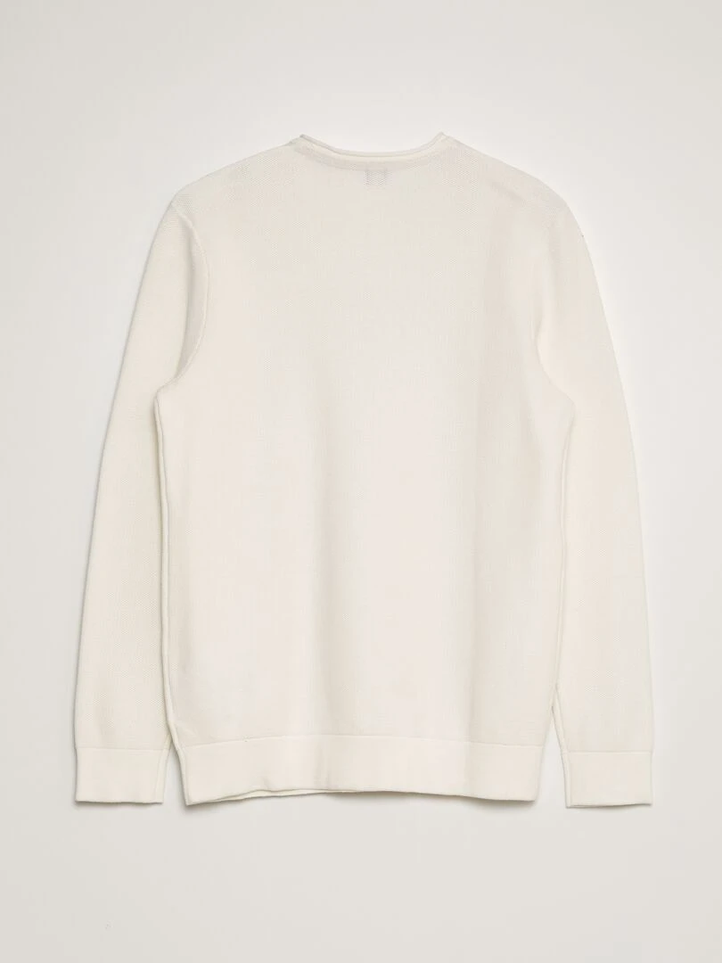 Pull en maille à col rond blanc