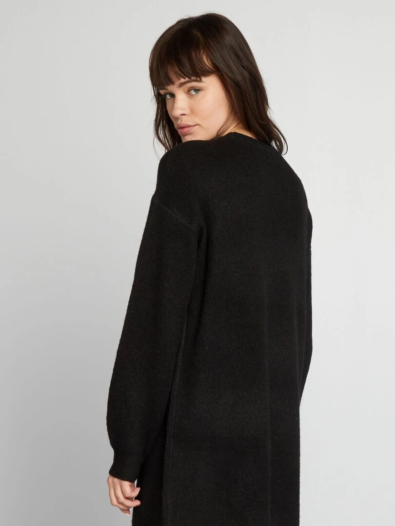 Robe pull longueur midi   Noir uni