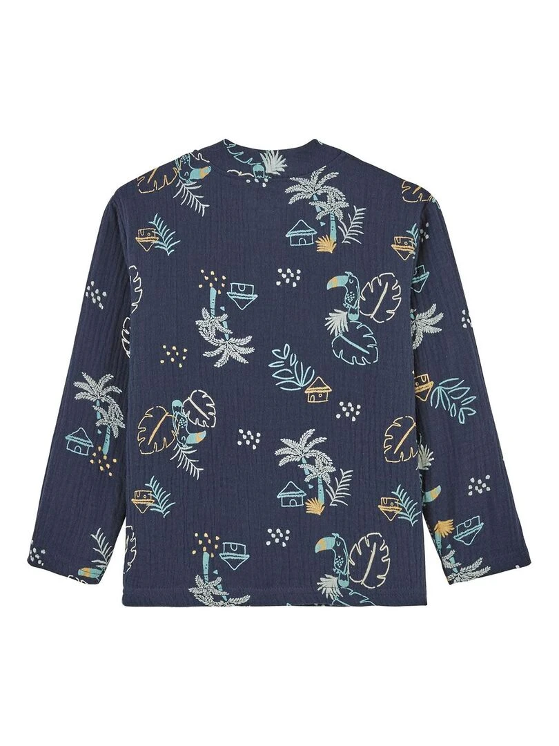 Chemise bébé en gaze de coton Athi Bleu