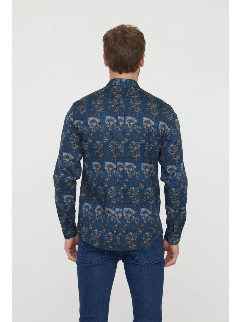 Lee Cooper   Chemise manches longues coton regular DUTEZ   Bleu marine