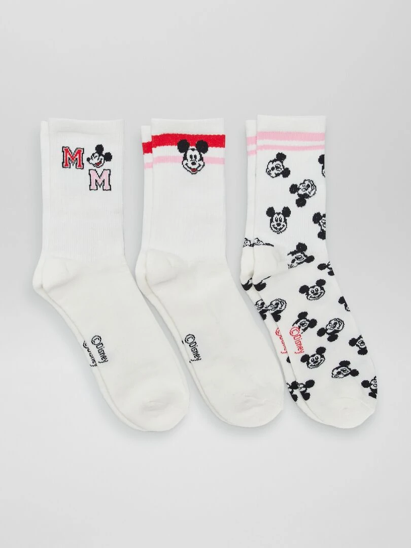 Lot de 3 paires de chaussettes 'Mickey' Blanc