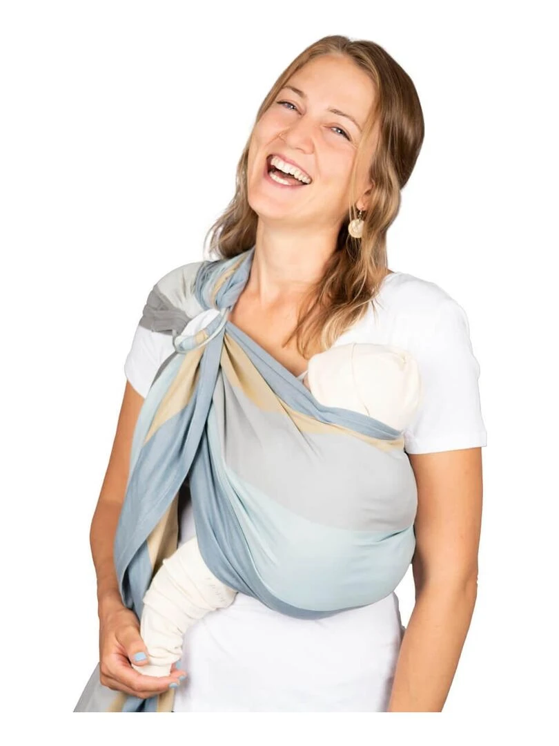 Hoppediz Écharpe de portage Ring Sling (bio) Gris Beige Bleu