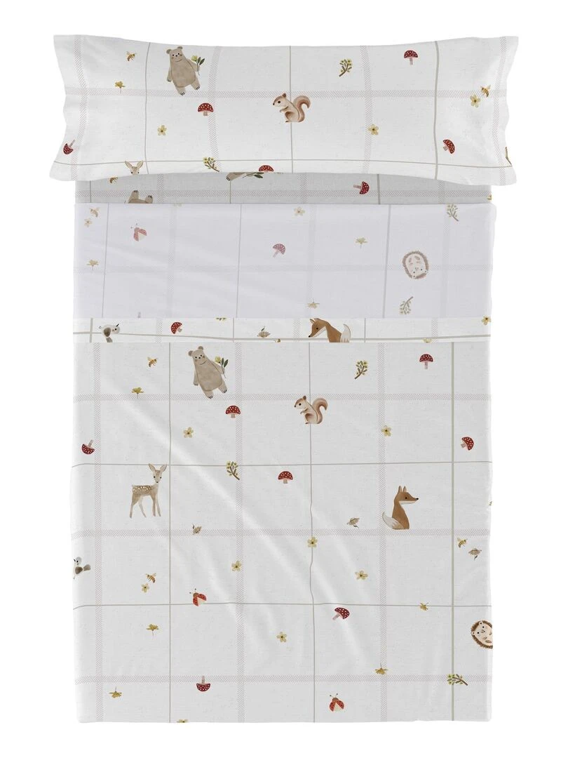 Parure de lit 2 pièces Woods animals "Happyfriday"   Blanc