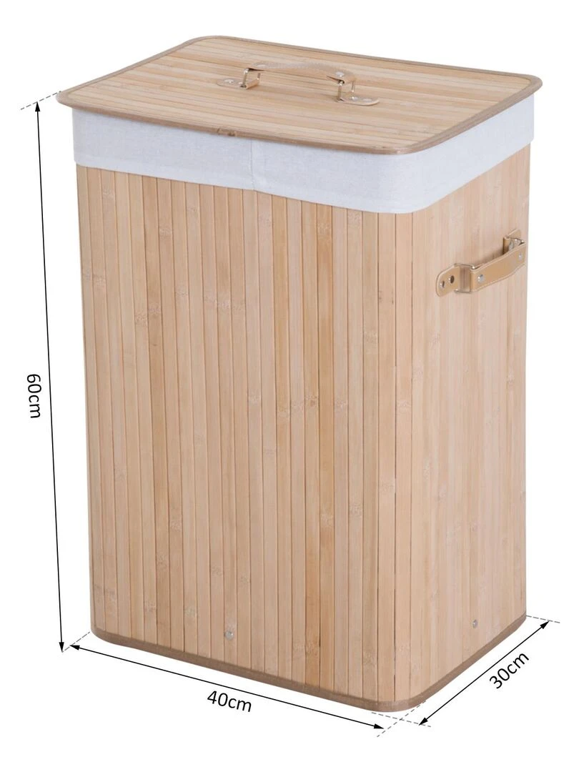 Panier à linge bambou beige   Beige