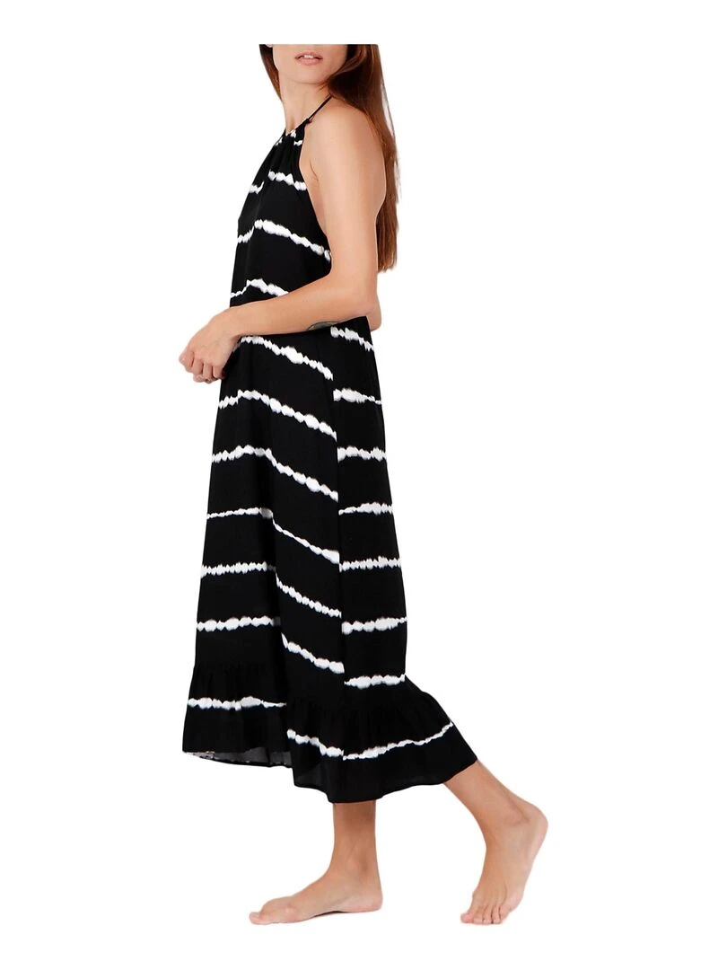 Robe longue estivale sans manches Tie And Dye   Noir