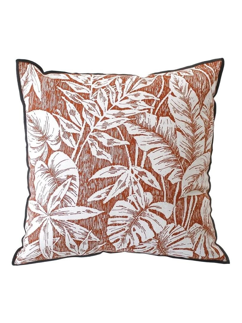 Coussin déhoussable 40x40 cm Bundi terracotta coton Orange