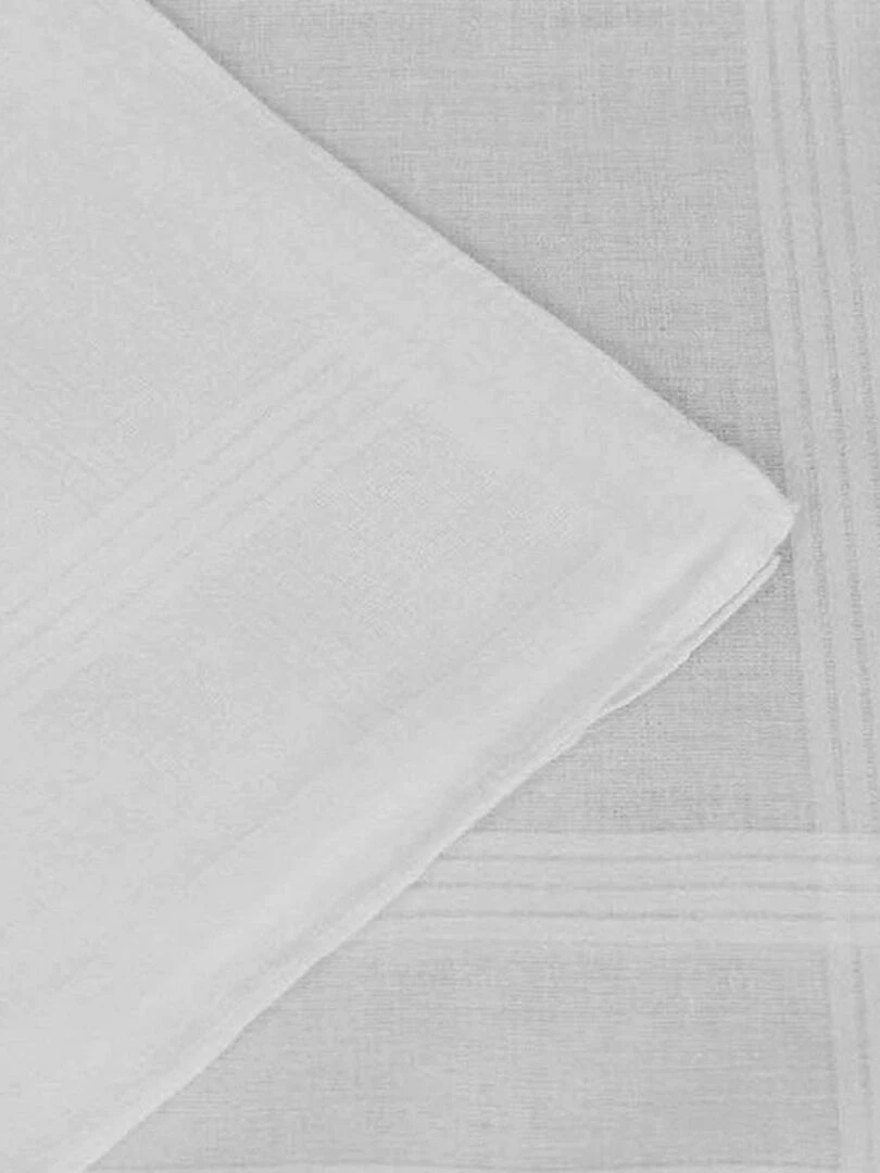 Lot de 6 mouchoirs coton blanc POCHETTE   Blanc