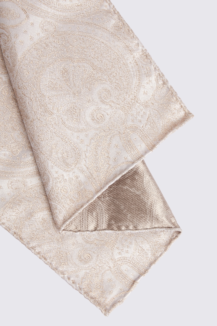 Champagne Wedding Paisley Pocket Square Buy Online at Moss