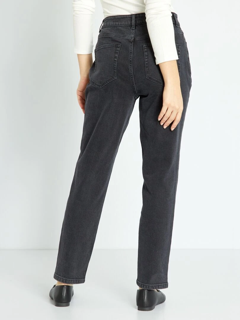 Jean mom à taille très haute   L32   Noir