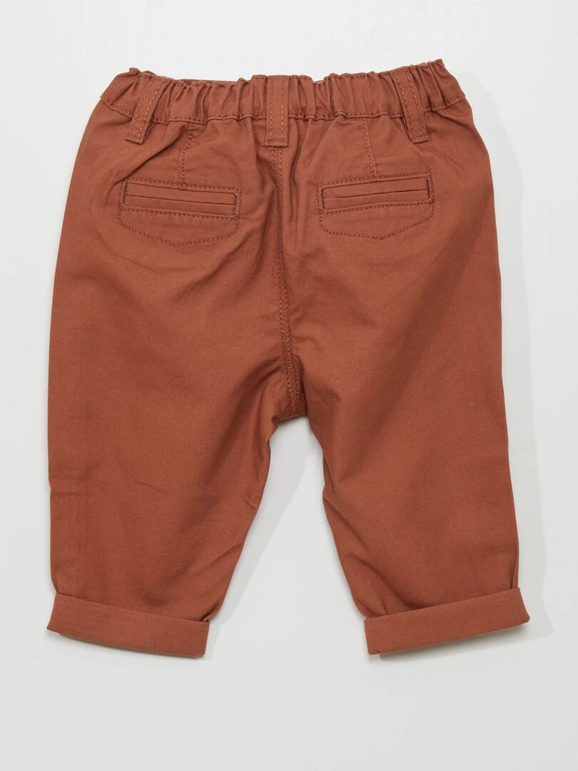 Pantalon en coton Marron orangé