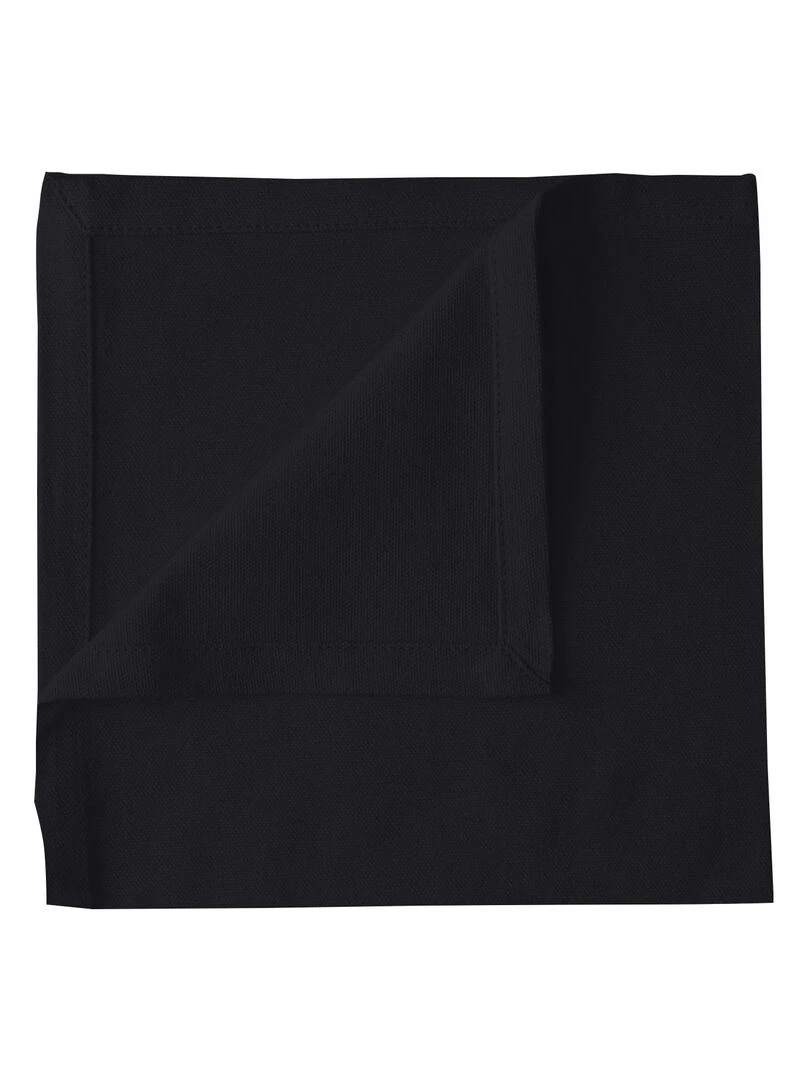 Serviette de table unie et colorée Noir