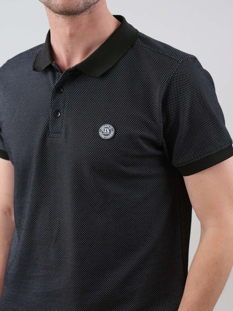 Polo en coton pour homme 'Deeluxe'   Noir