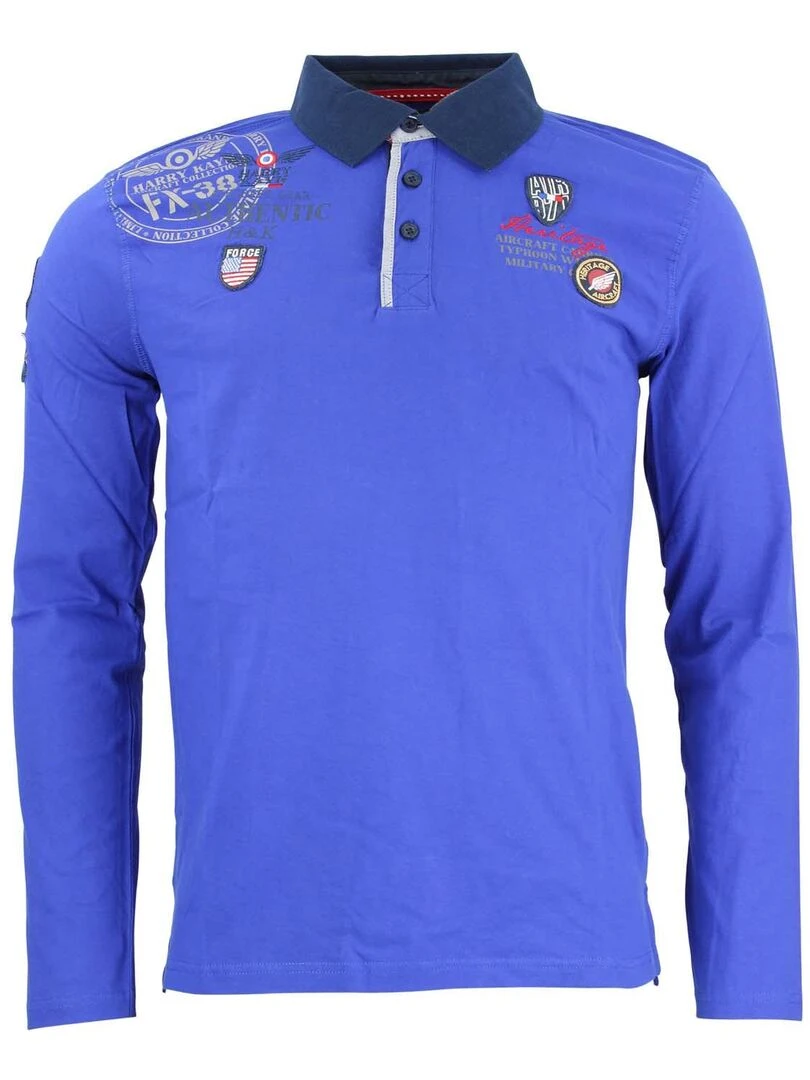 Polo manches longues homme CEGAM HARRY KAYN Bleu
