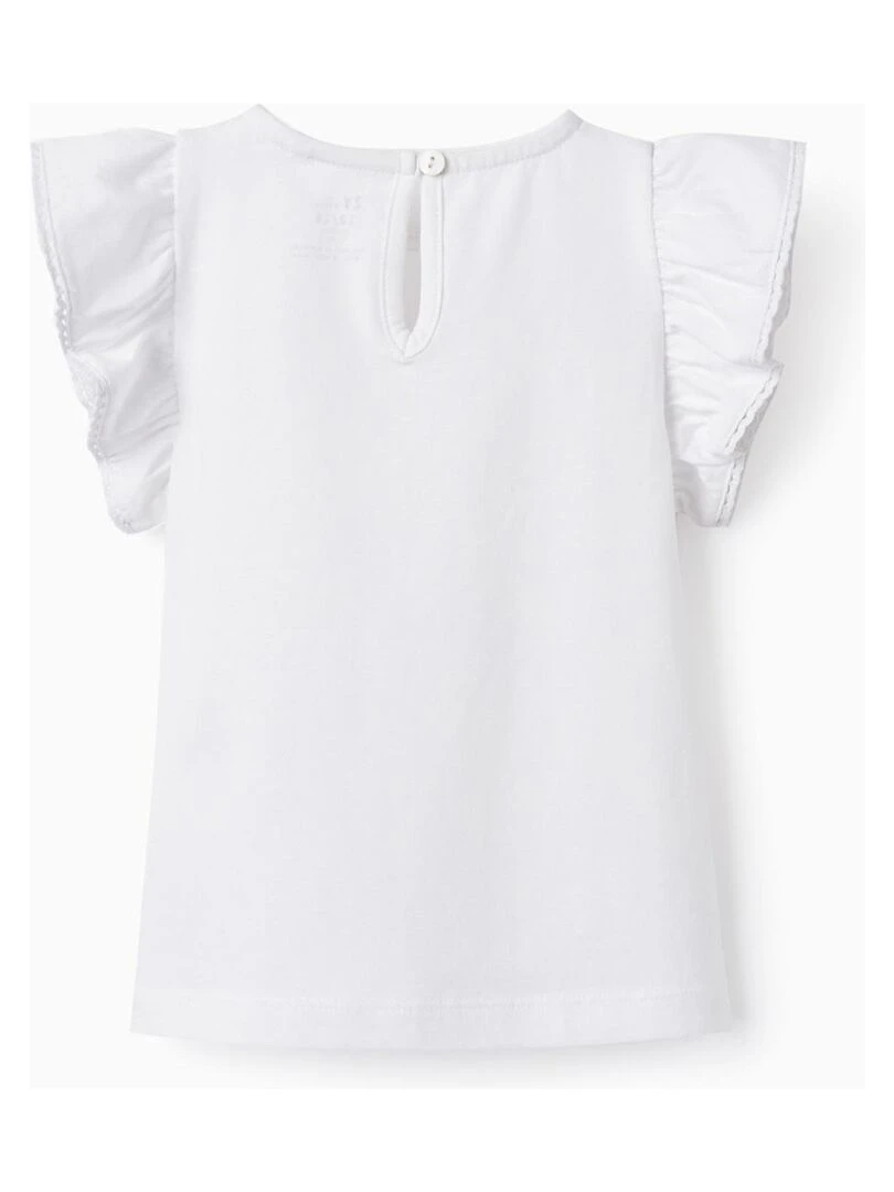 T shirt avec dentelle pour bébé fille 'Joie de ma Vie' manches courtes MATISSE Blanc