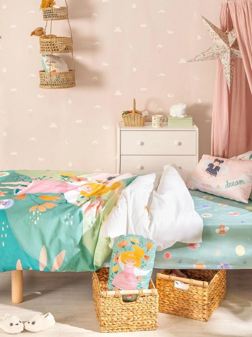 Parure de lit bébé 190x140cm et taie en coton Rose   SAUTHON   Rose