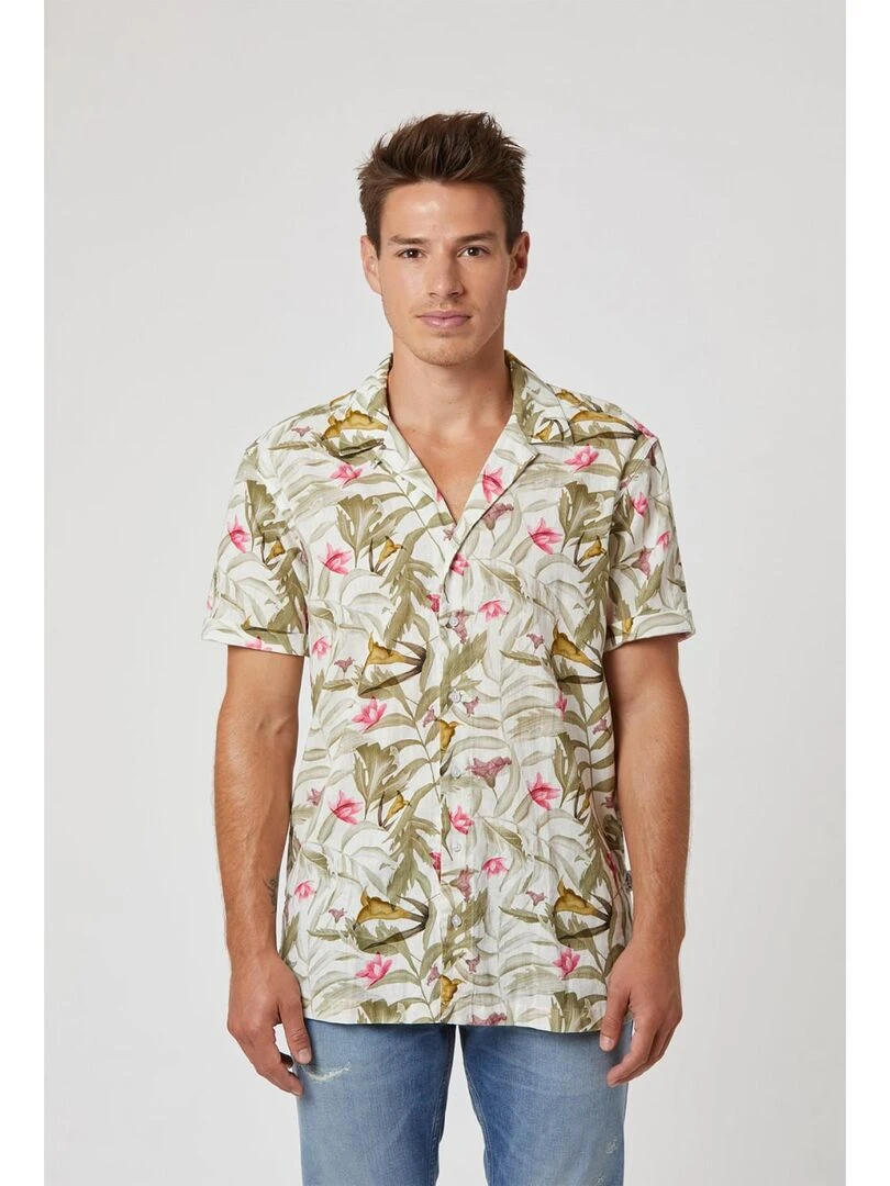 Lee Cooper   Chemise manches courtes coton relax DISTO   Beige