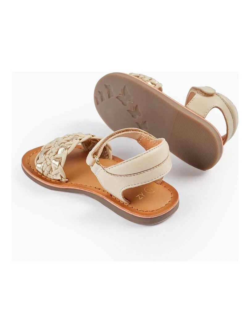 Sandales en cuir pour bébé fille  CÉRÉMONIE   Or rose