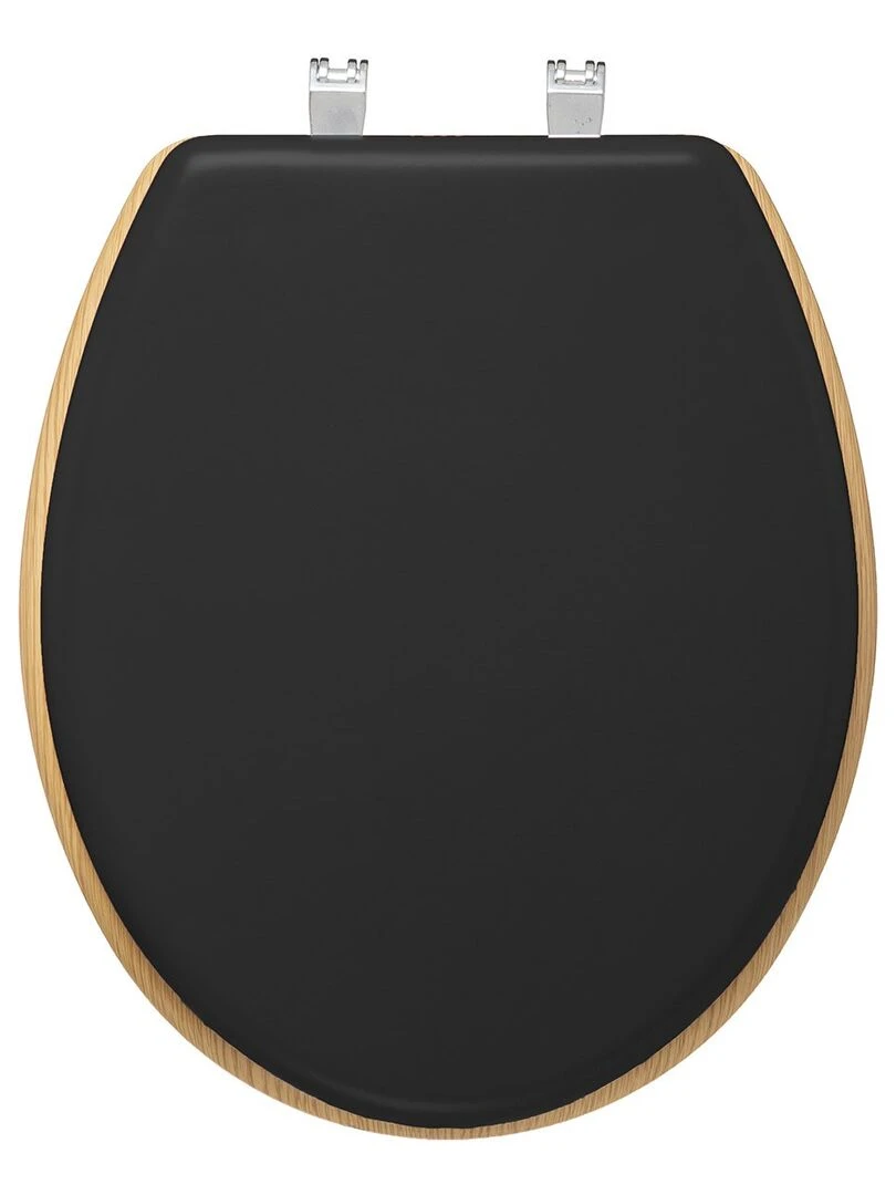 Abattant WC bois zinc Modern charbon Noir