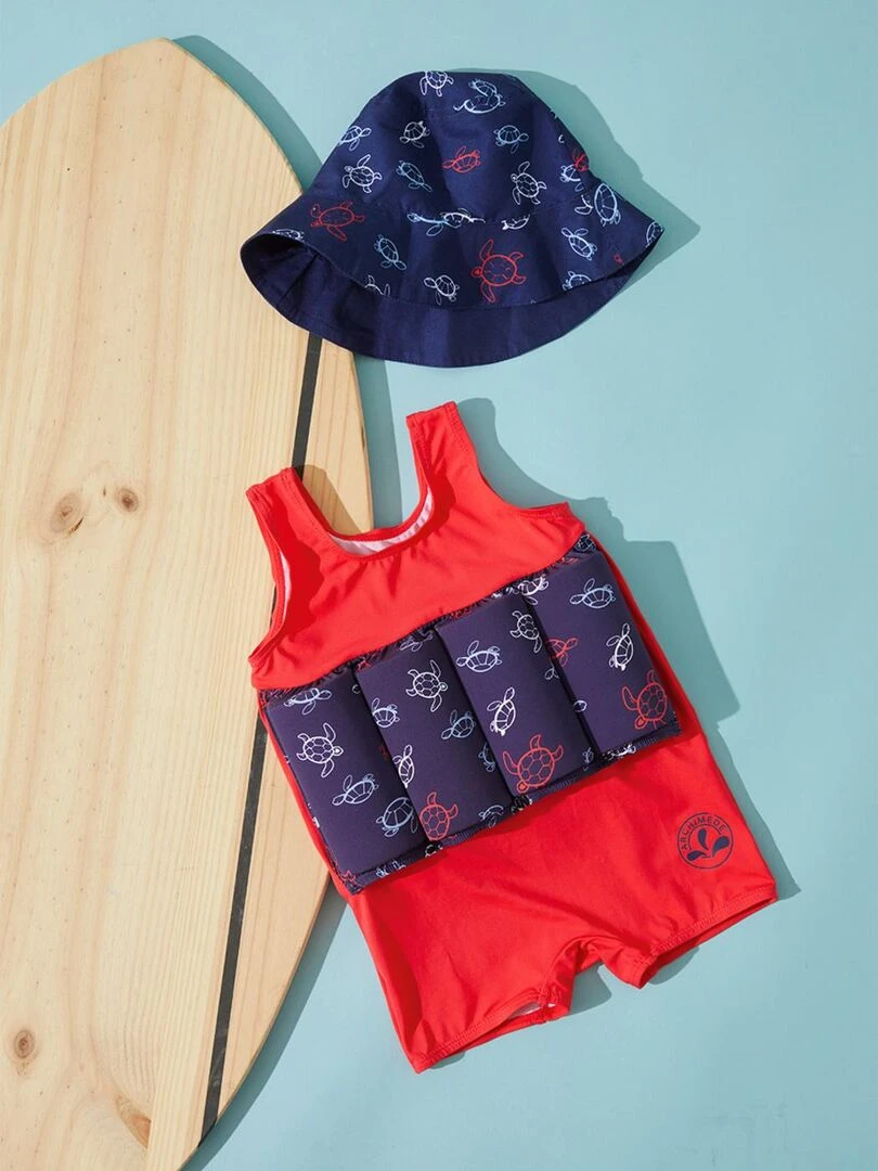 Maillot bouée imprimé tortues Archimède Bleu
