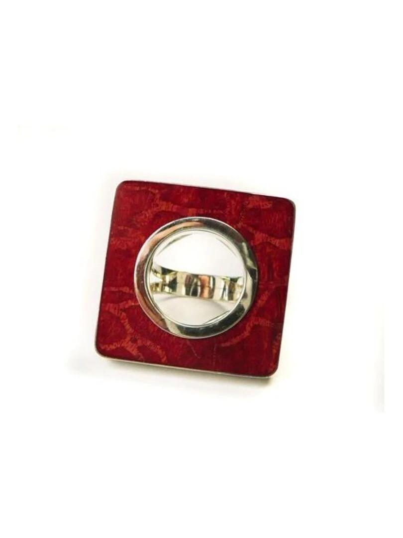 Bague carrée en argent et gorgone Bijoucolor Rouge