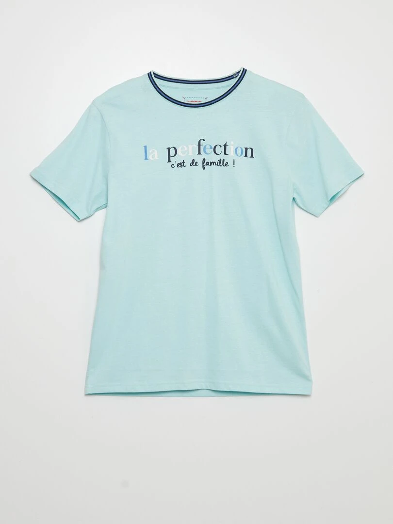 Ensemble pyjama short + t shirt   2 pièces   Bleu