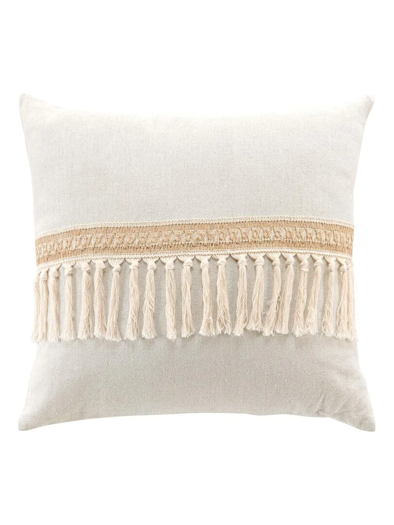 Coussin a franges Jamara   Vert clair