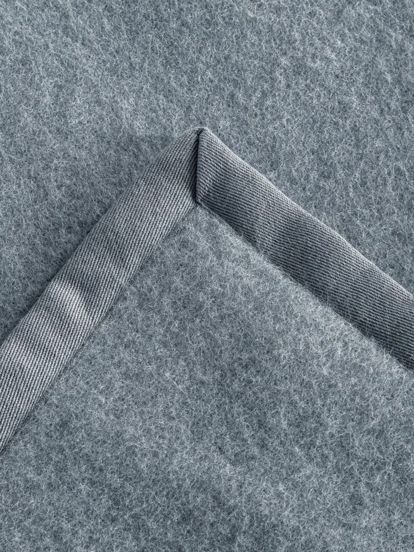Couverture Unie en Laine d'Agneau Gris foncé