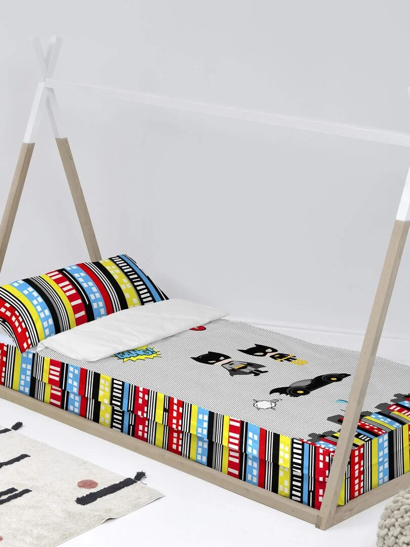 Couchage prêt à dormir Avec couette Bat "Happyfriday" Multicolore