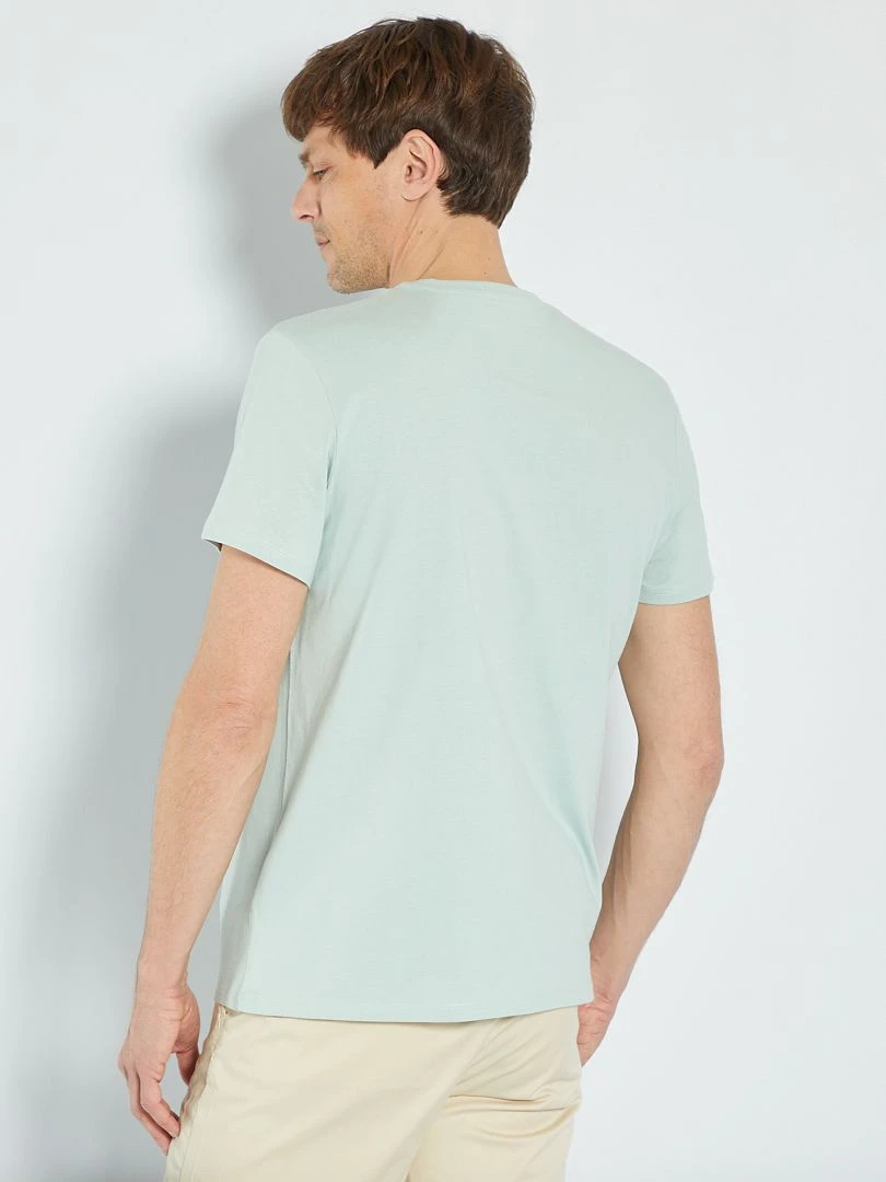 T shirt droit en jersey uni   Bleu vert