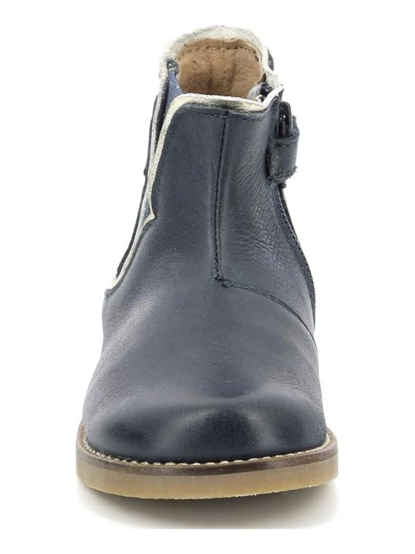 Boots Cuir Sarmille   Bleu marine