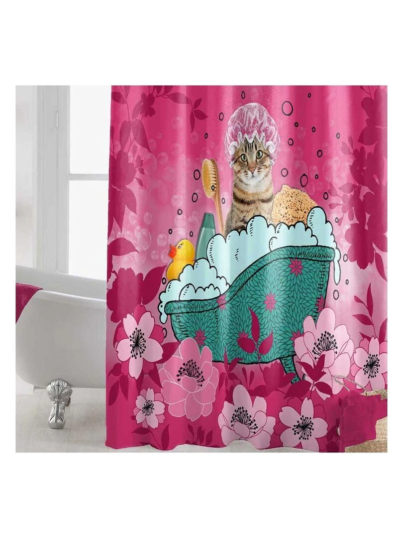 Rideau de douche Chatibulle   Rose