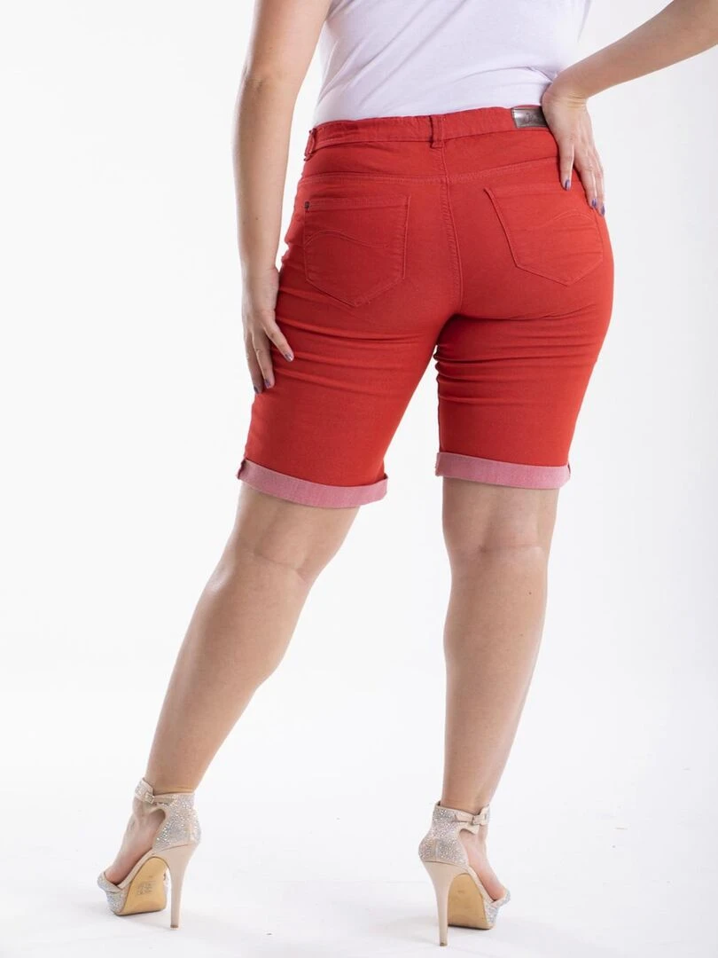 Bermuda avec ceinture élastiquée 'OBER'   Rouge