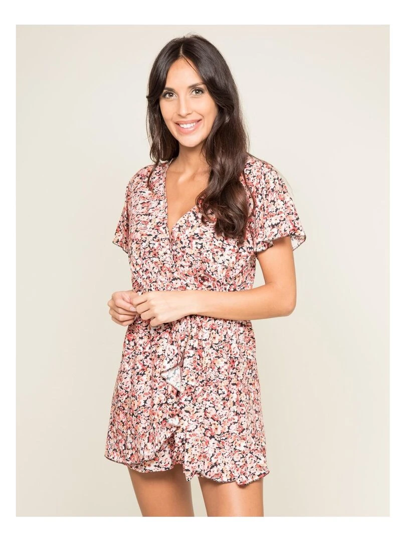 Combi short fluide motifs XYLIA Rouge