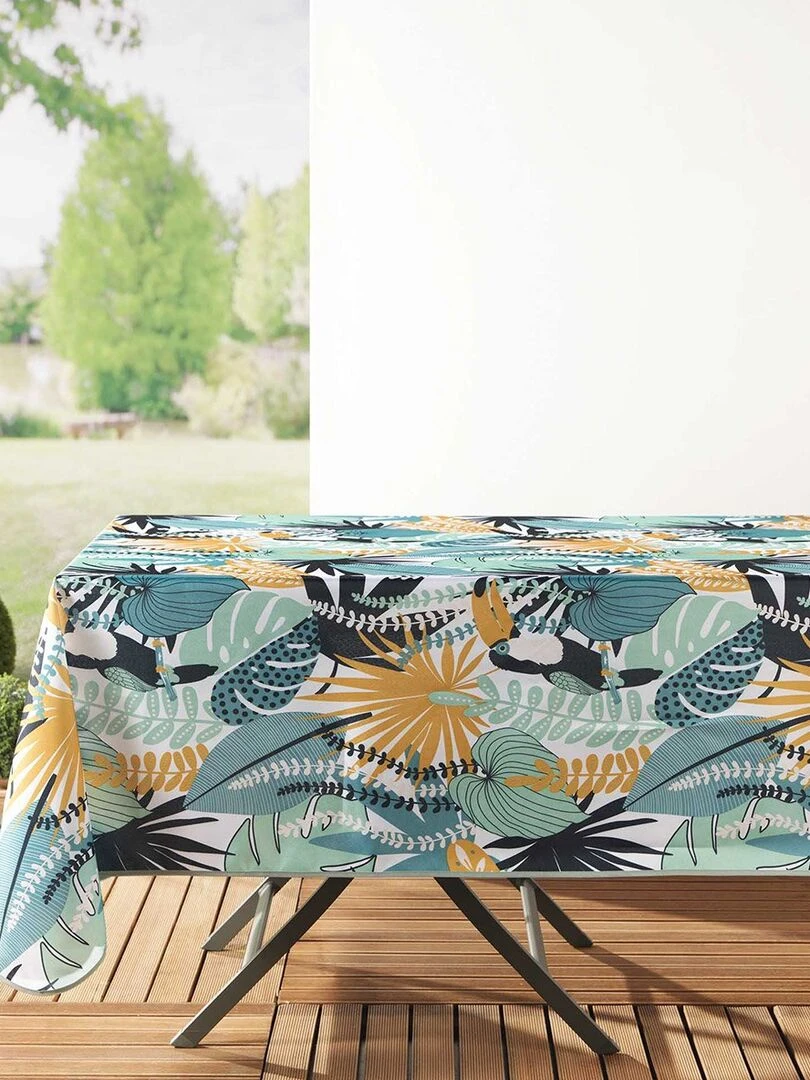 Nappe antitache rectangulaire 150x240 cm Brazilia menthe blanc Blanc