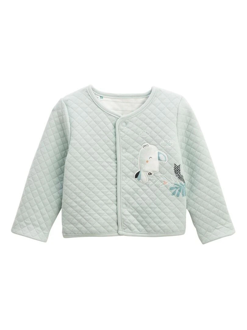 Gilet bébé réversible en coton matelassé Kimi Ecru
