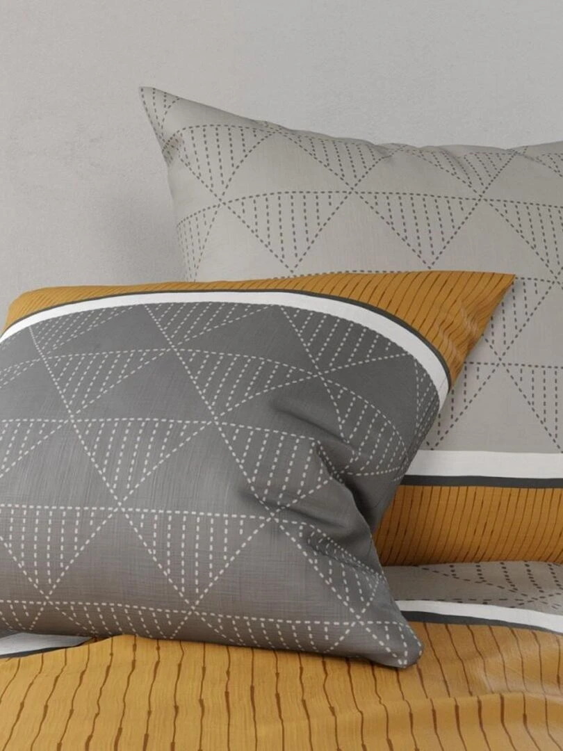 Housse de couette Balmaz + taie(s) coton 57 fils Gris