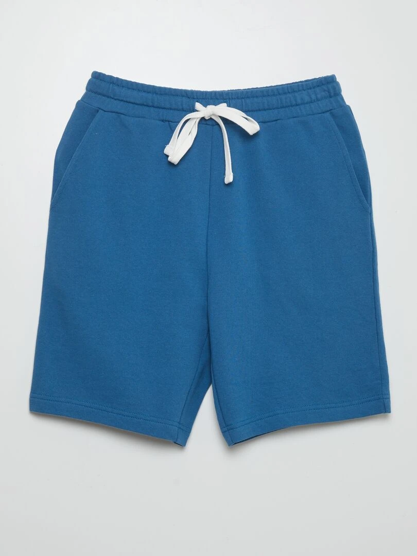 Bermuda en molleton fin bleu foncé