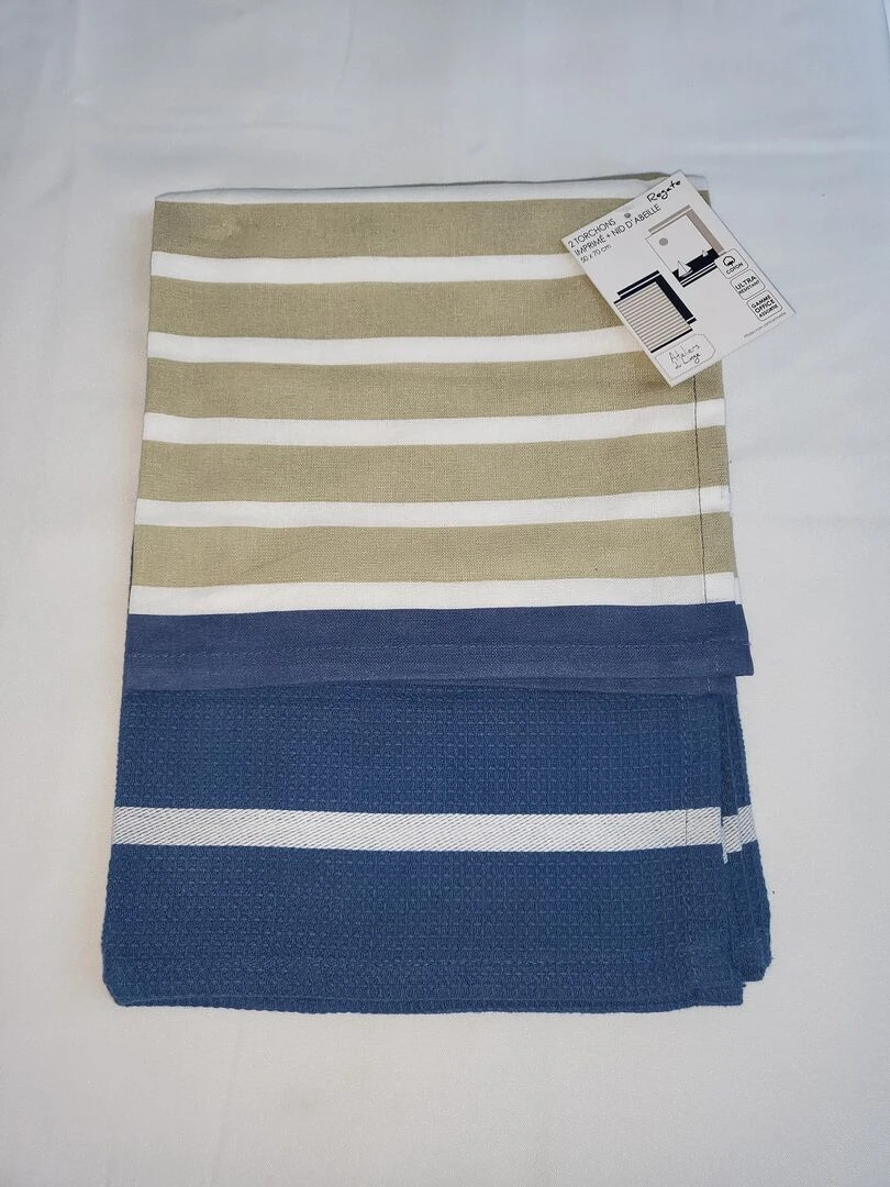 Lot de 2 torchons 50 x 70 cm Regate Multicolore