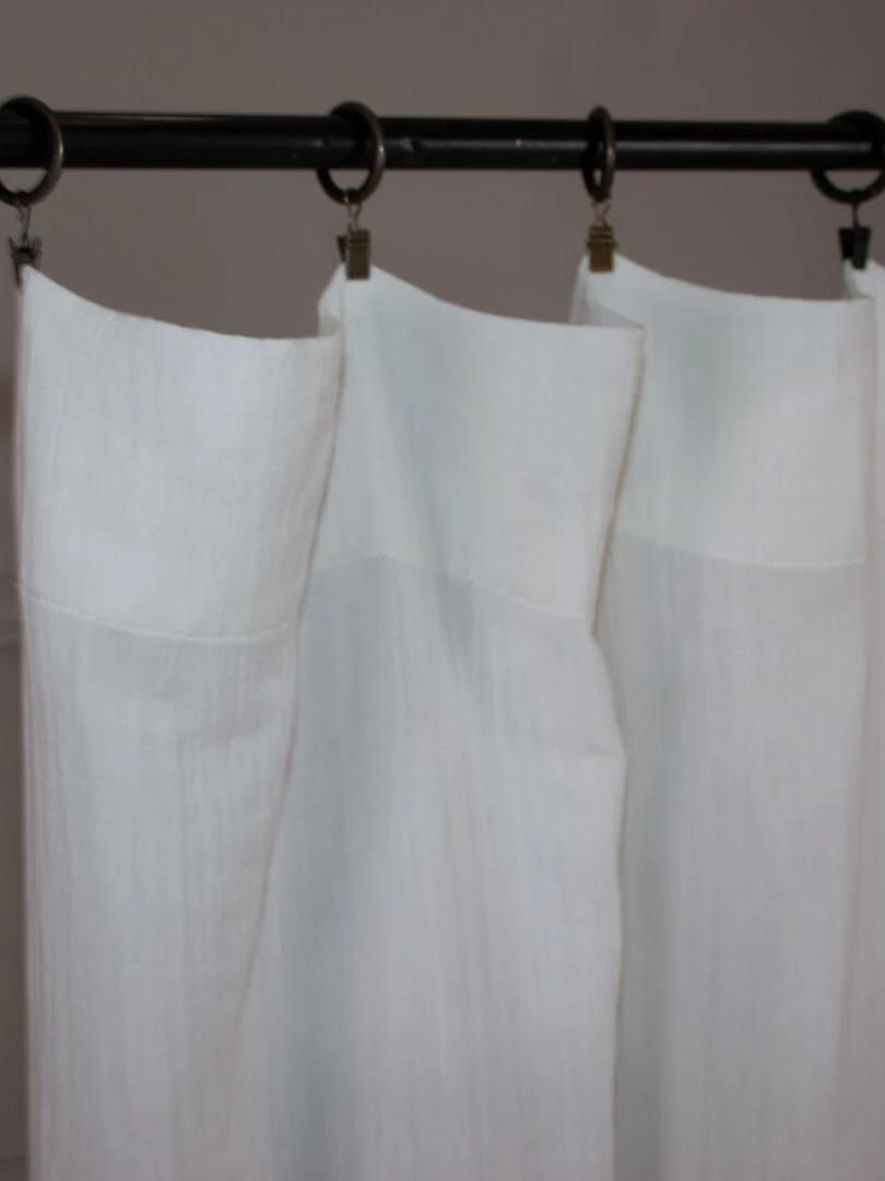 Rideau uni à œillet clip   Blanc