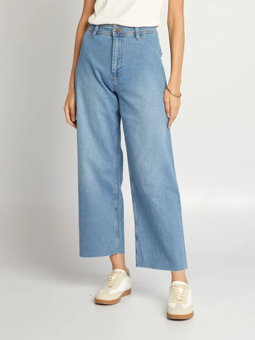 Jean wide leg à taile haute Bleu