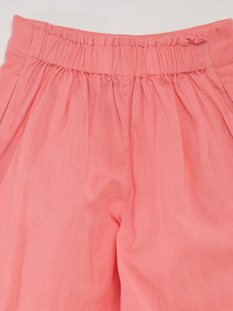 Pantalon large uni   rose