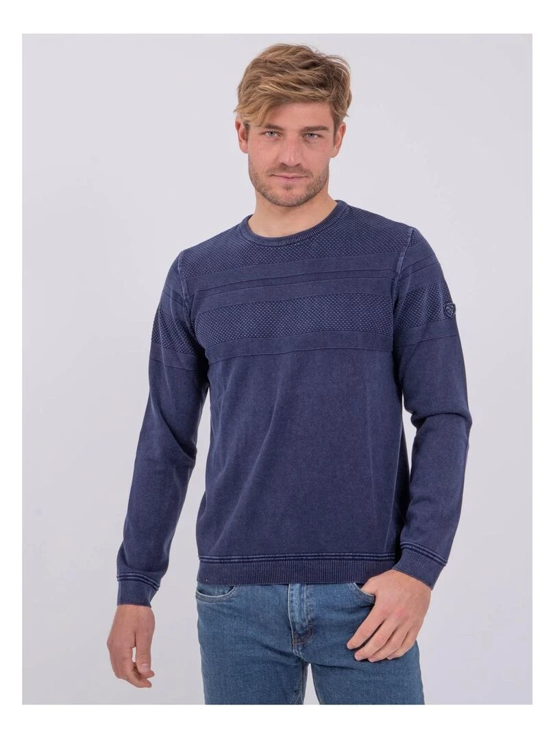 Pull fin col rond AMAZARIN Bleu marine