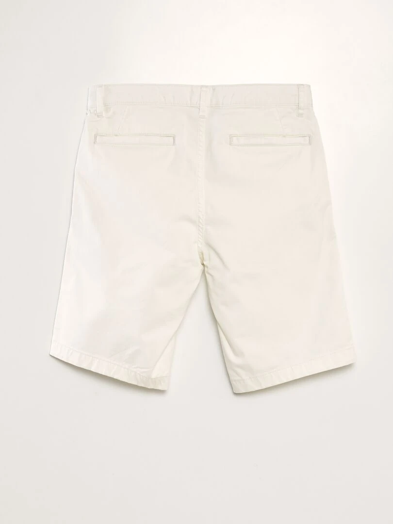 Bermuda chino uni blanc