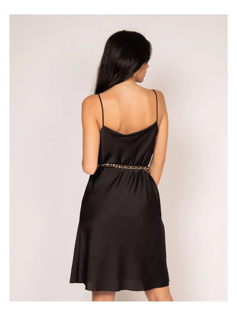 Robe courte satin IDALIA Noir