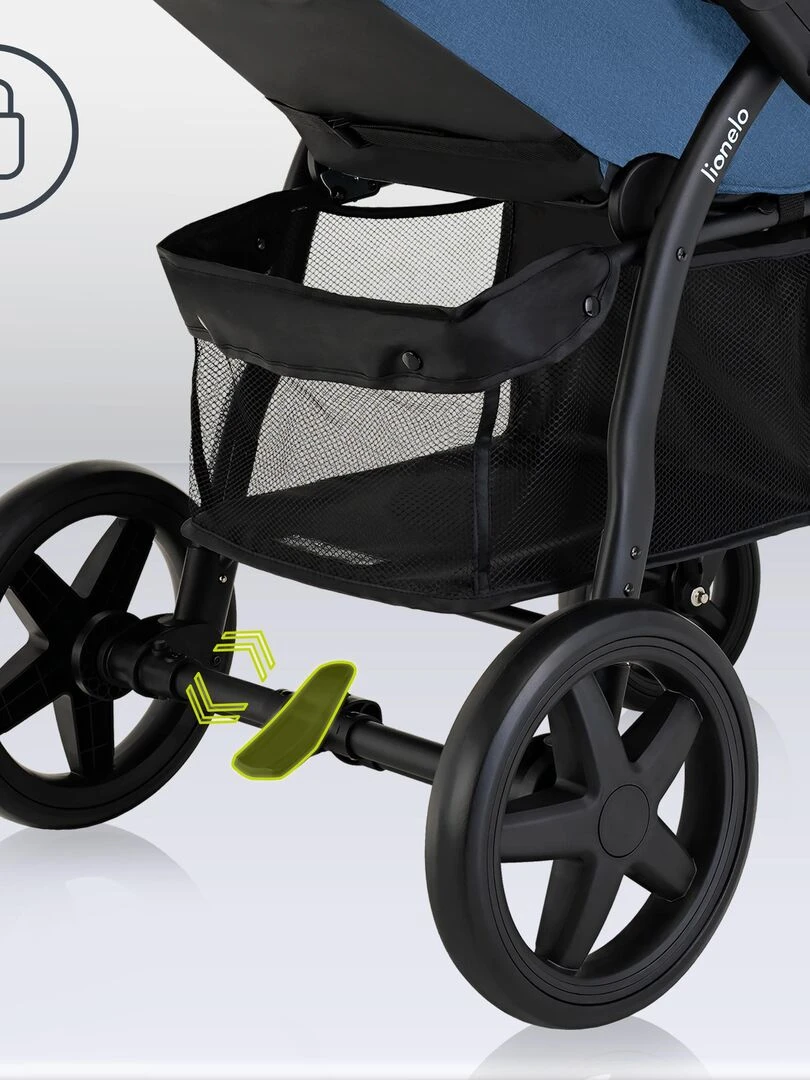 LIONELO Annet Plus   Poussette canne universelle   Jusqu'à 22 kg   Bleu   Bleu Noir